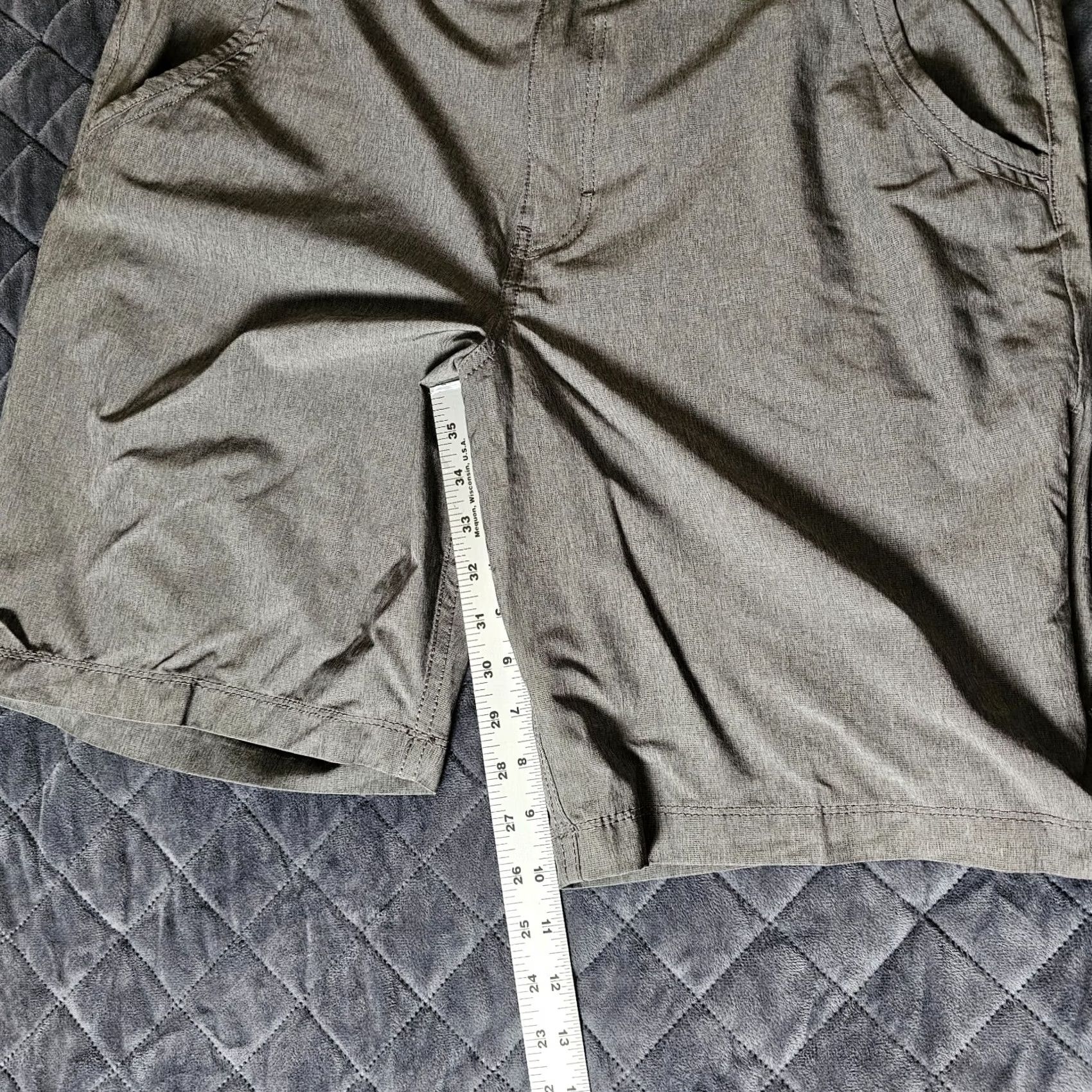 ASCENO Ascend Mens Cargo Shorts 36x9 Gray Flat Front Pockets Outdoor Summer 9 In Inseam Size US 36 / EU 52 - 5 Thumbnail