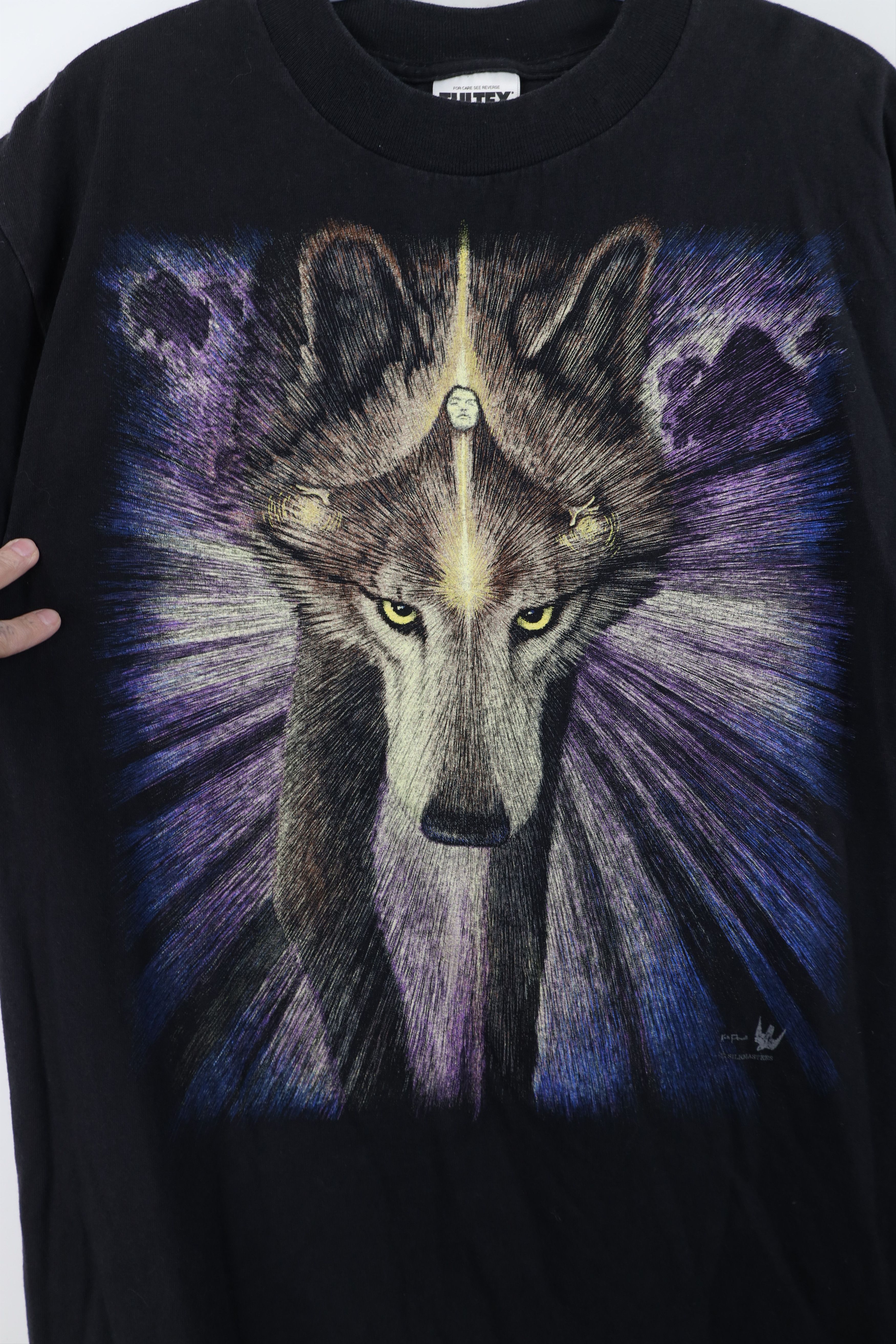 Vintage Vintage 90s Streetwear Nature Spirit Animal T-Shirt Black Size US M / EU 48-50 / 2 - 6 Thumbnail