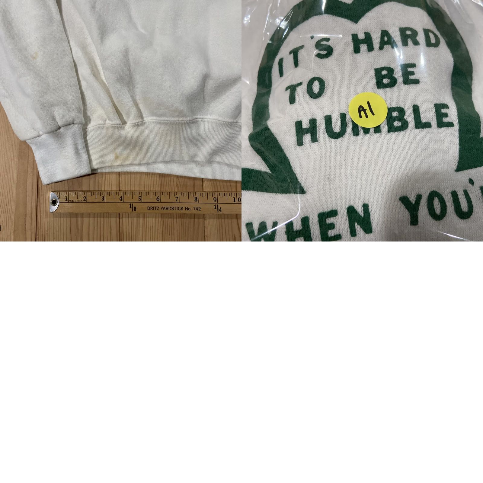 Vintage VINTAGE 80s Bassett Walker White Hard to Be Humble When You're Irish Medium Sweater V-Neck Pullover Cotton Unisex Adults M White 80s Theme Mens/Womens Size US M / EU 48-50 / 2 - 8 Thumbnail