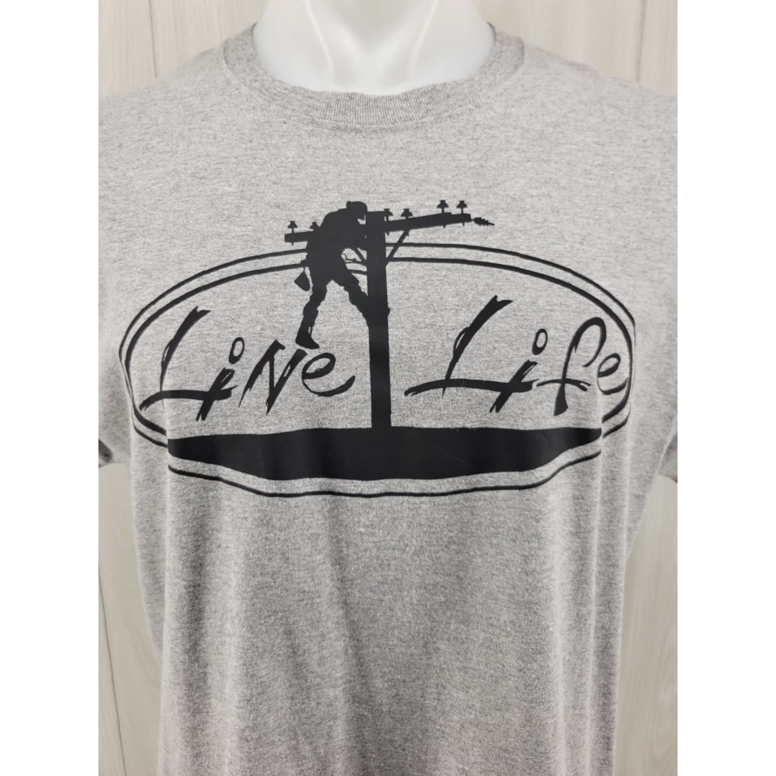 Jerzees JERZEES Line Life T Shirt Men’s Large Short Sleeve Gray Crew Neck Cotton Vintage No Size US L / EU 52-54 / 3 - 2 Thumbnail