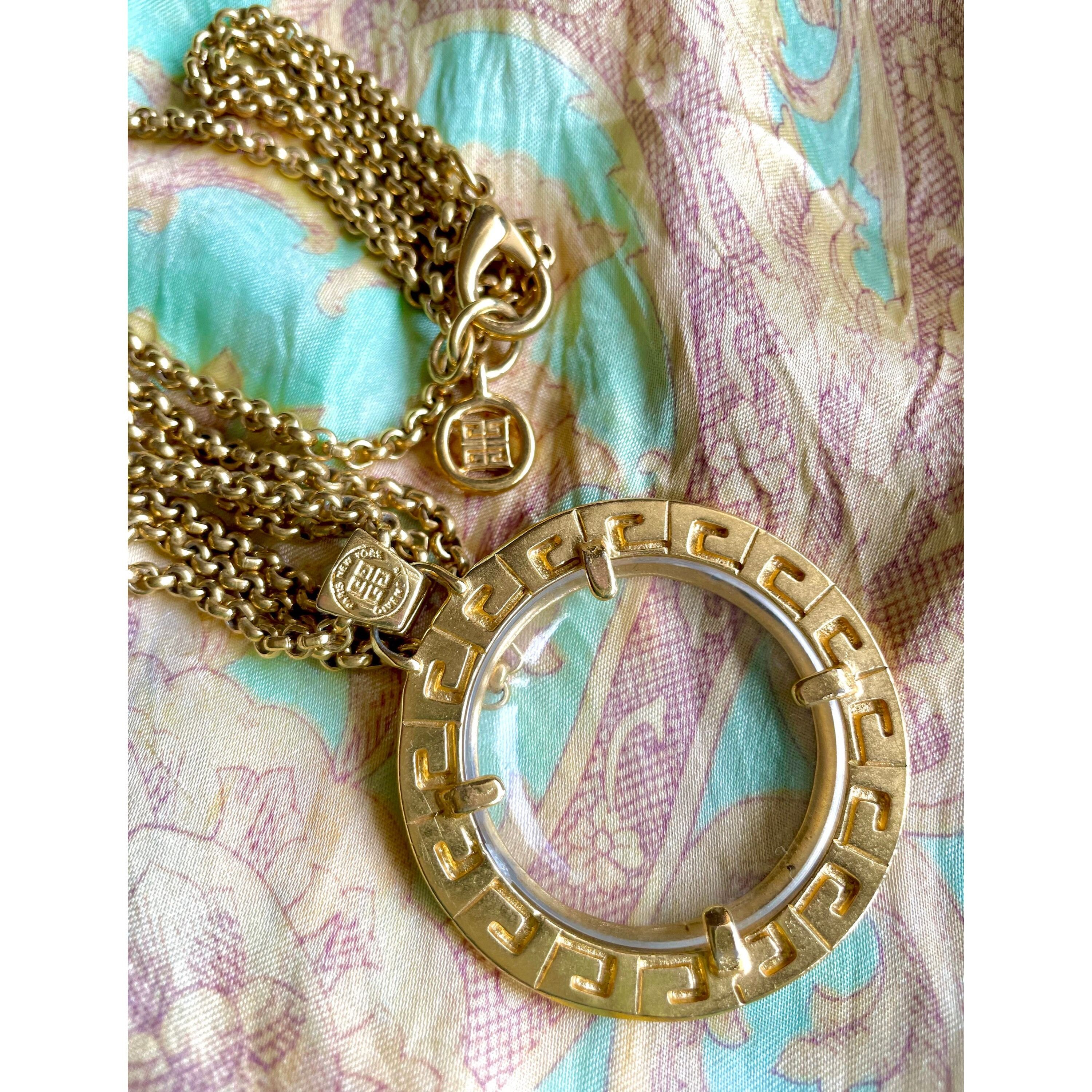 Givenchy Vintage Givenchy golden chain necklace with round loupe top. Size ONE SIZE - 5 Thumbnail