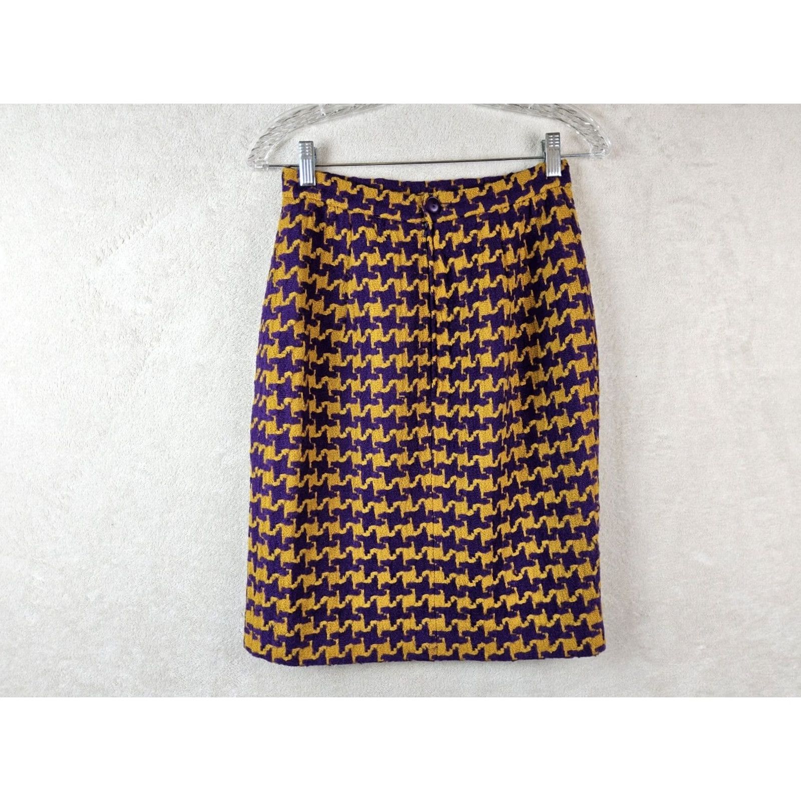 Valentino Valentino Skirt Women Knee Length Houndstooth Lined Size 8 Multicolor Pencil Straight Womens Size 30" / US 8 / IT 44 - 3 Thumbnail