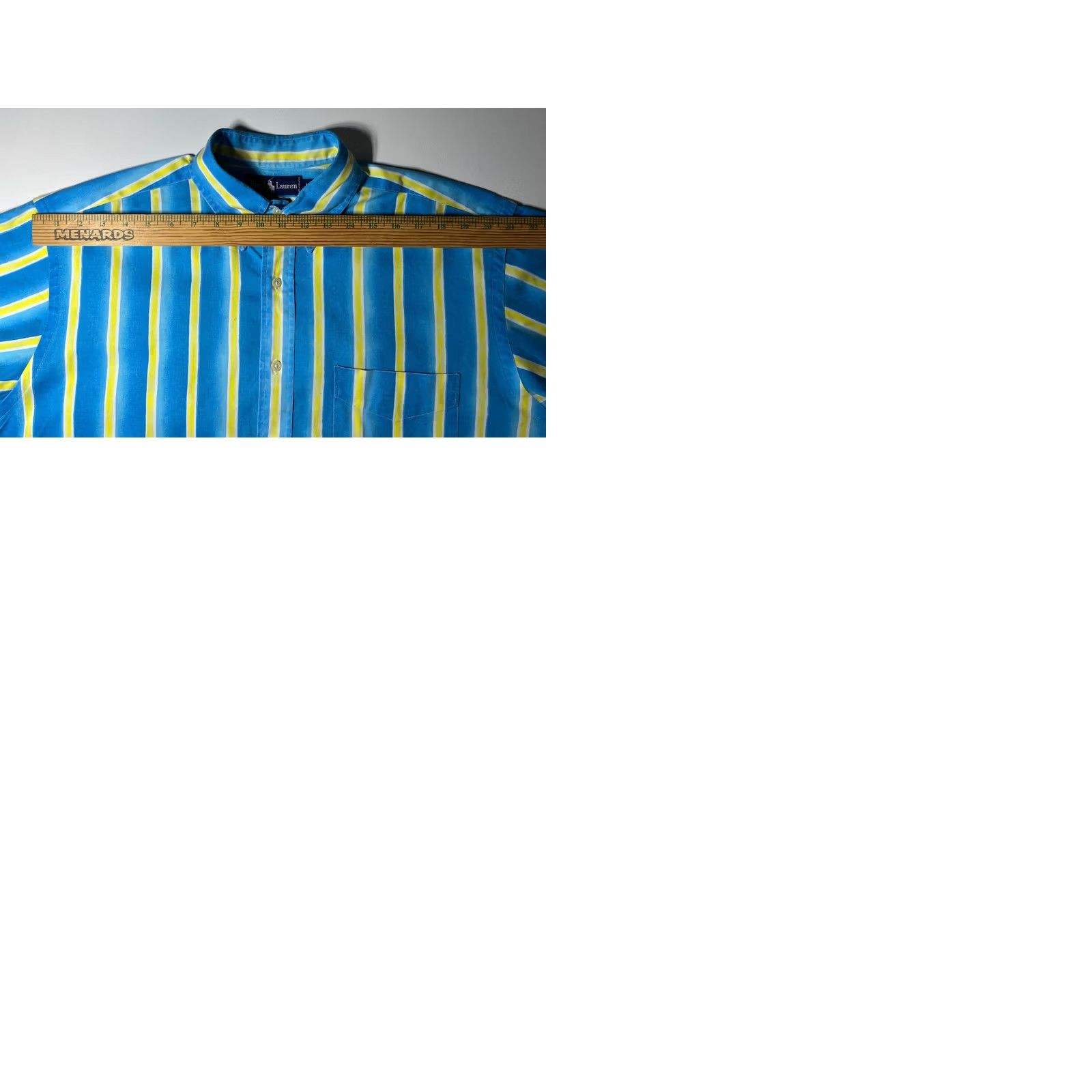 Ralph Lauren Men's Vintage Ralph Lauren Short Sleeve Button-Down Cotton Shirt Striped Sz L Size US L / EU 52-54 / 3 - 9 Thumbnail