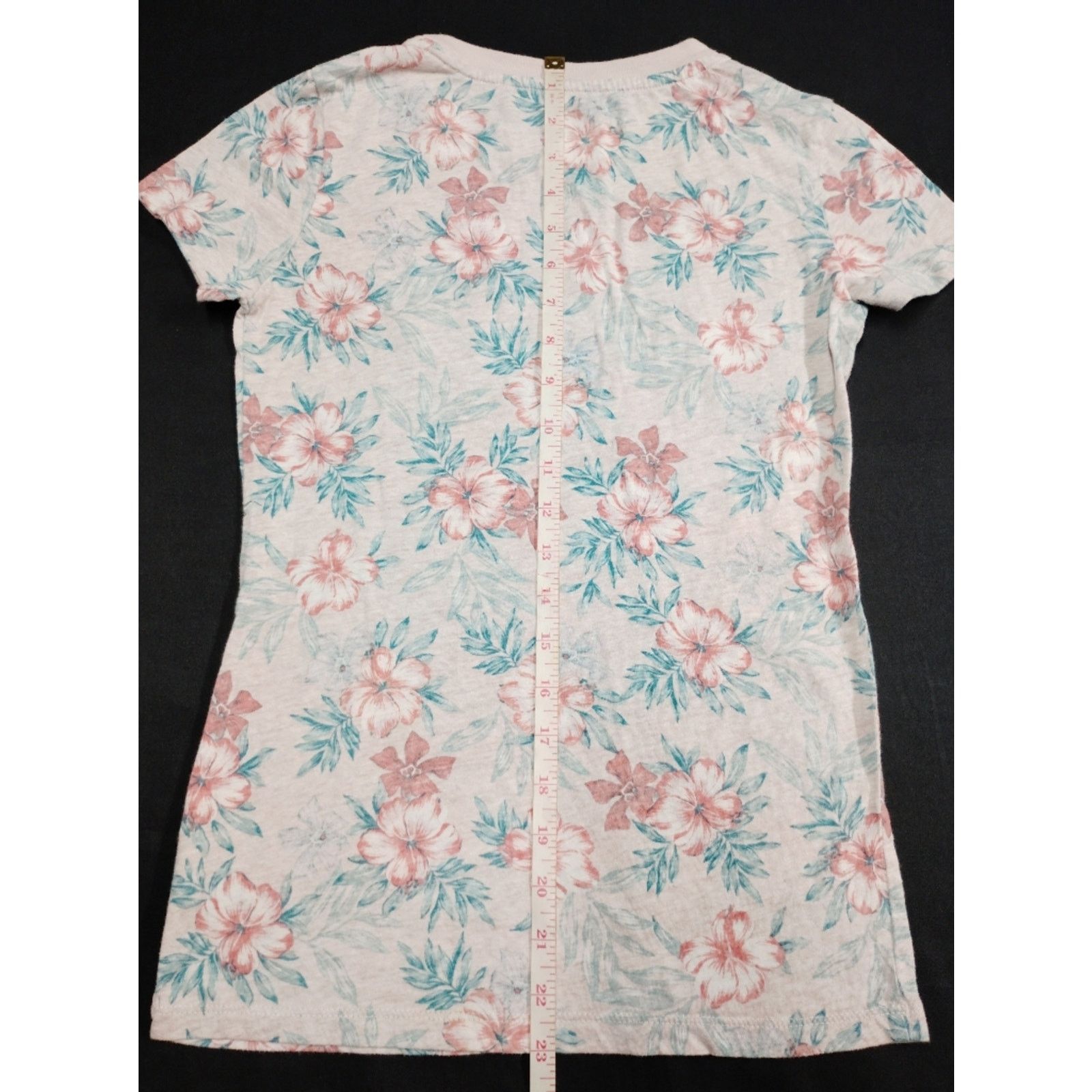 Aeropostale Aeropostale Pink & Aqua Floral Short Sleeve Tee Size S / US 4 / IT 40 - 5 Thumbnail