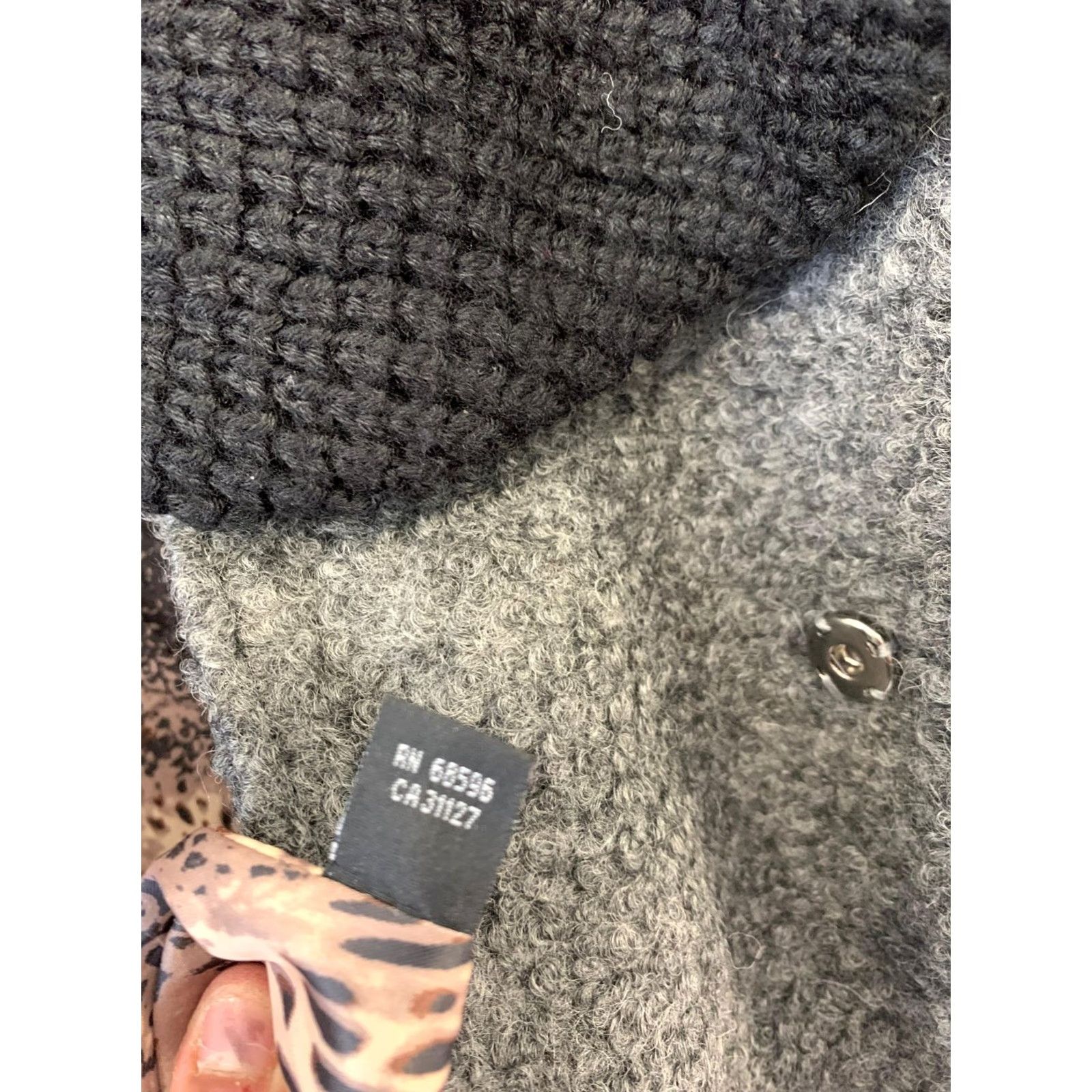 Max Mara VINTAGE Max Mara Coat Women XL Gray Oversized Collar Front Button Wool Coat Desginer#155 Size XL / US 12-14 / IT 48-50 - 5 Thumbnail