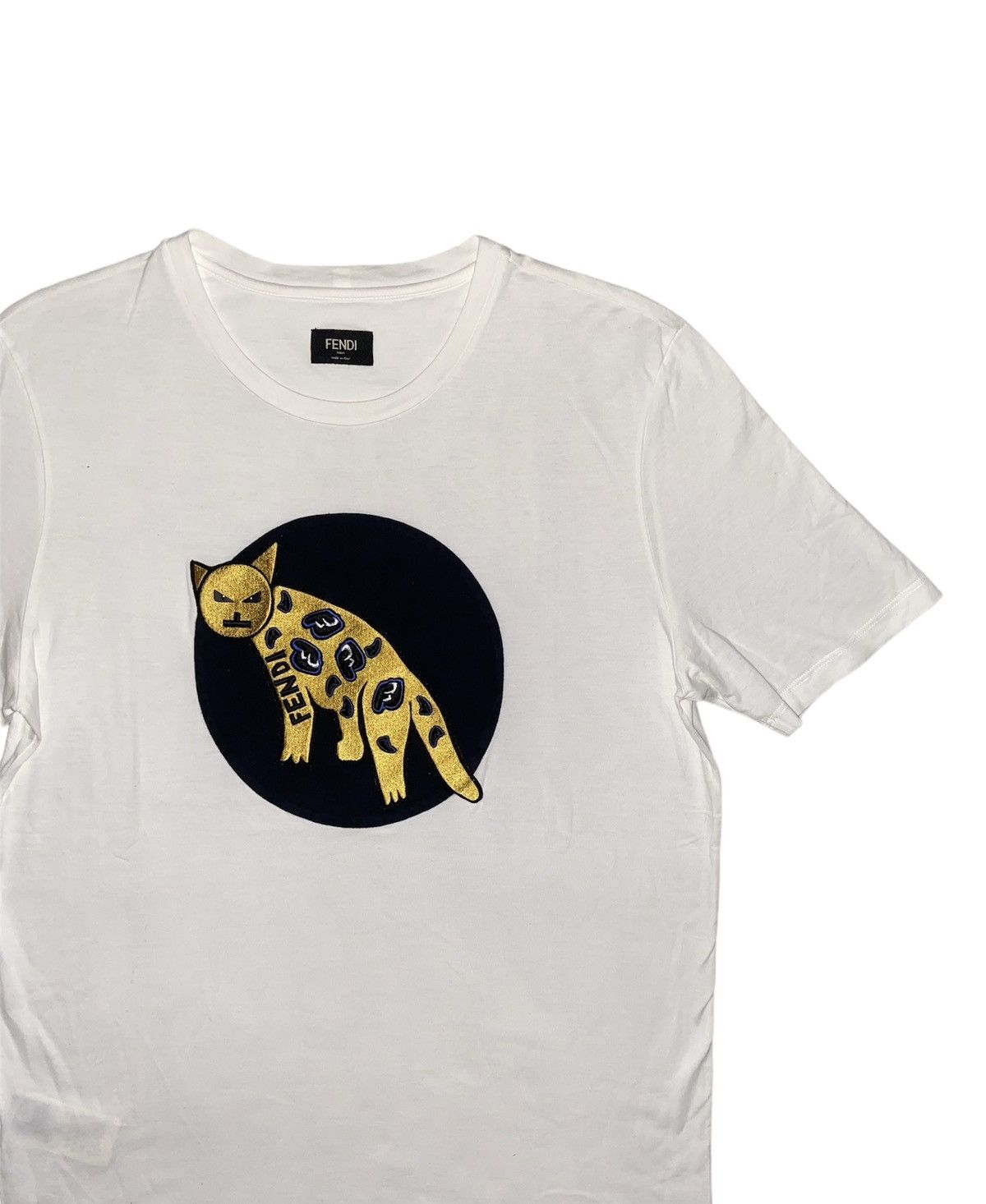 Fendi FENDI ROMA CAT WHITE TEE Size US M / EU 48-50 / 2 - 3 Thumbnail