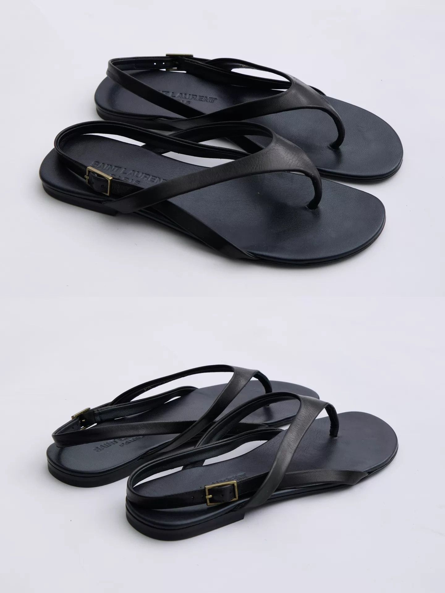 Saint Laurent Paris SAINT LAURENT Thong Sandal Black Size 37 Size US 6.5 / IT 36.5 - 2 Thumbnail
