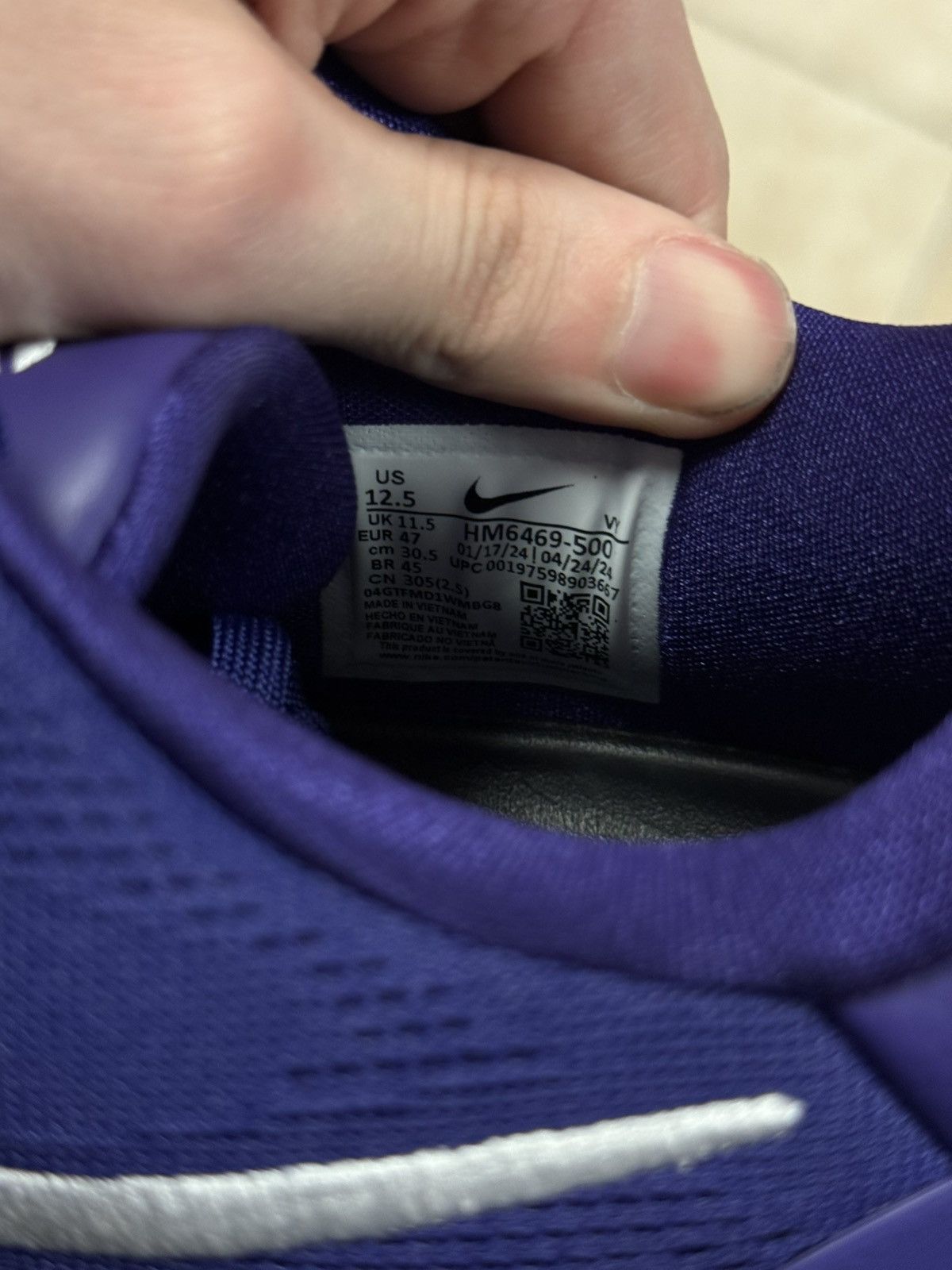 Nike Kobe VIII 8 Protro TB Promo Purple Size 12.5 HM6469-500 PE Size US 13 / EU 46 - 14 Thumbnail