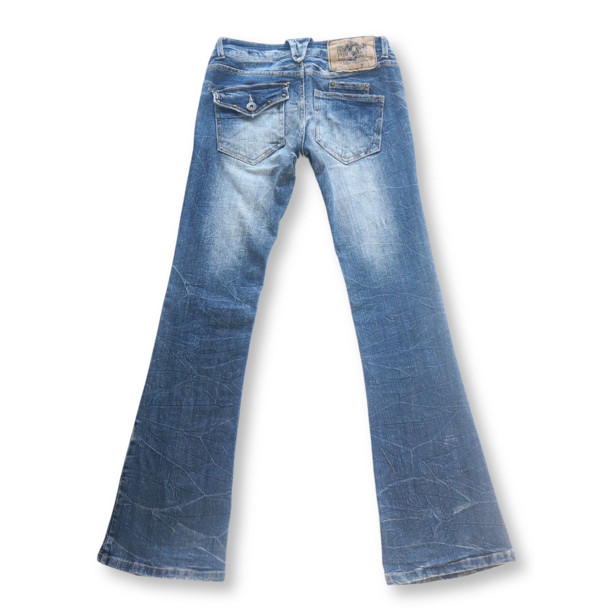 Japanese Brand BACK & FORTH Low Rise & Flare Jeans Size 26" / US 2 / IT 38 - 2 Thumbnail