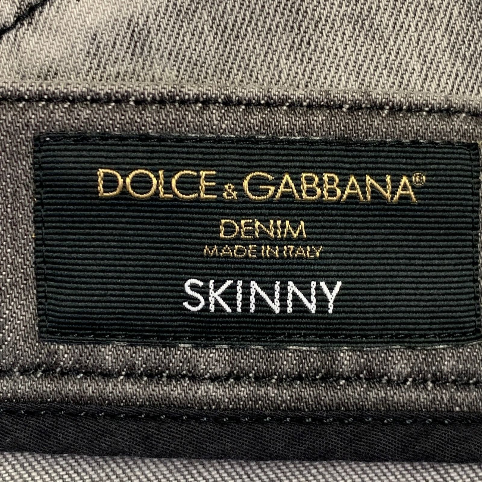 Dolce & Gabbana Size 30 Grey Cotton Blend Twill Skinny Zip Fly Jeans Size US 30 / EU 46 - 8 Thumbnail