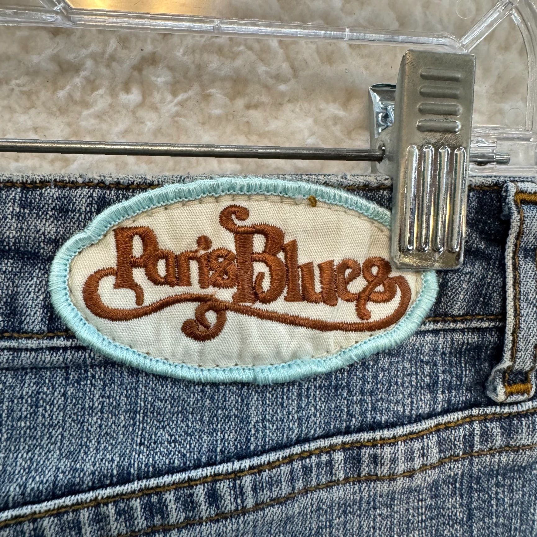 Vintage VINTAGE Paris Blues Denim Mini Skirt Bluse 00 0 23 24 Low Rise Medium Wash Blue Womens Size 24" / US 00 / IT 34 - 4 Thumbnail