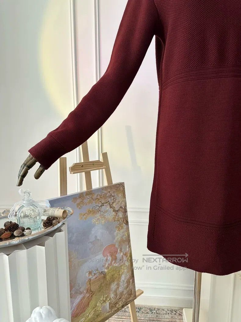 Hermes Hermes Wool Blend Knit Bodycon Dress, Date Red Size XS / US 0-2 / IT 36-38 - 4 Thumbnail