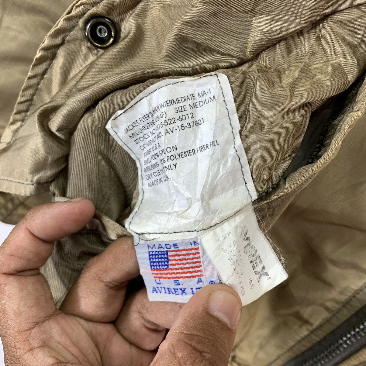Alpha Industries VINTAGE AVIREX USAF M-1 BOMBER ZIPPER JACKET Size US M / EU 48-50 / 2 - 10 Thumbnail
