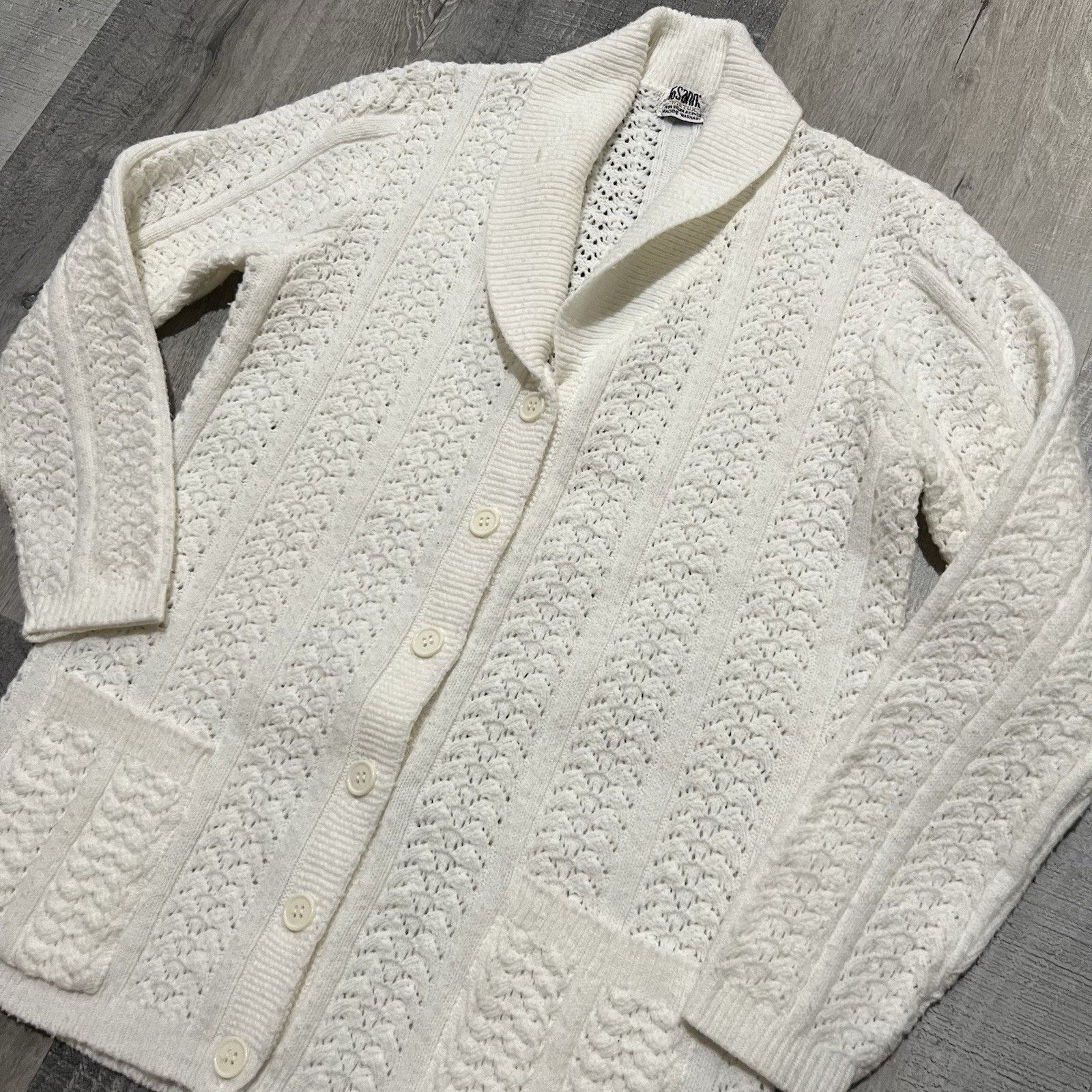 Vintage VTG Rosanna Wintuk Lace Knit Cottagecore Cardigan Sweater M Size M / US 6-8 / IT 42-44 - 3 Thumbnail