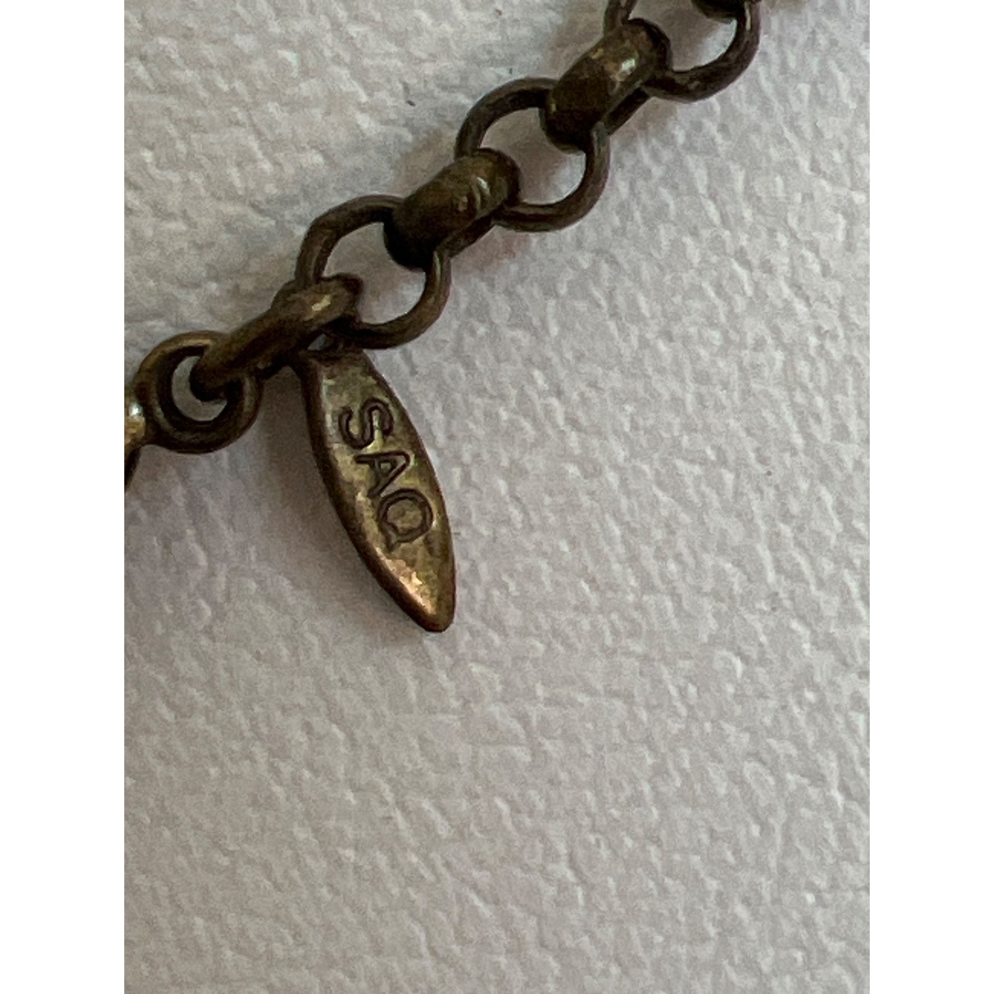 Other Vintage Avon SAQ Gold Tone Y Necklace Amber Brown Acrylic Ca Size ONE SIZE - 5 Thumbnail