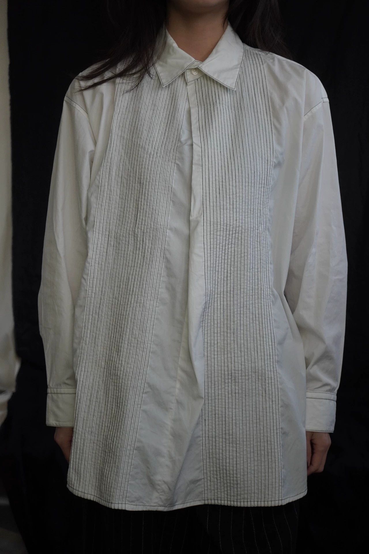 Issey Miyake Issey Miyake 1995 Quilted Topstitch White A-Line Shirt M Size US M / EU 48-50 / 2 - 1 Thumbnail