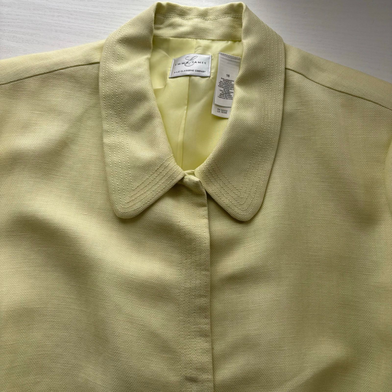 Other Emma James Pastel Yellow Linen Blend Blazer 16 Size XXL / US 16-18 / IT 52-54 - 8 Thumbnail