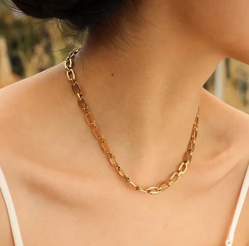 Other 6mm Geometric Bold Oval Rectangle Link Chain Necklace Size ONE SIZE - 3 Thumbnail