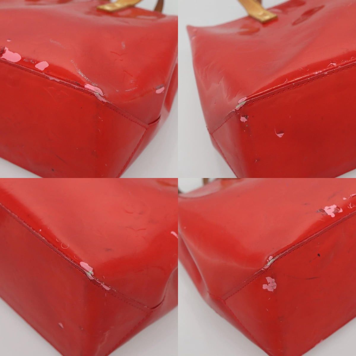 Louis Vuitton LOUIS VUITTON Monogram Vernis Reade PM Hand Bag Red Rouge Size ONE SIZE - 10 Thumbnail
