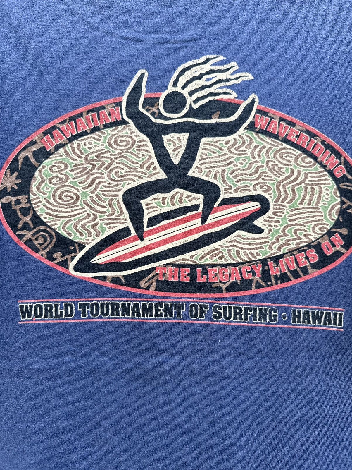 Guess Vintage Guess World Tournament Of Surfing .Hawaii Faded Tee Size US L / EU 52-54 / 3 - 2 Thumbnail