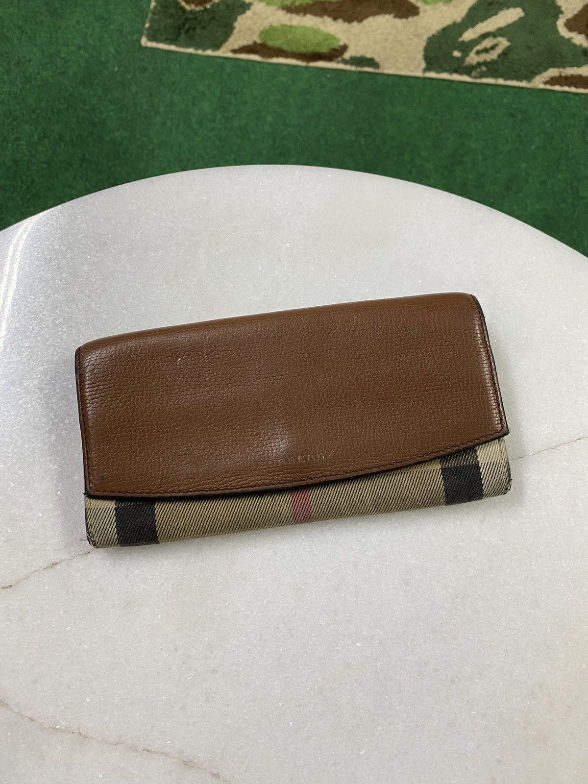 Burberry Beige plaid Long Wallet Preowned