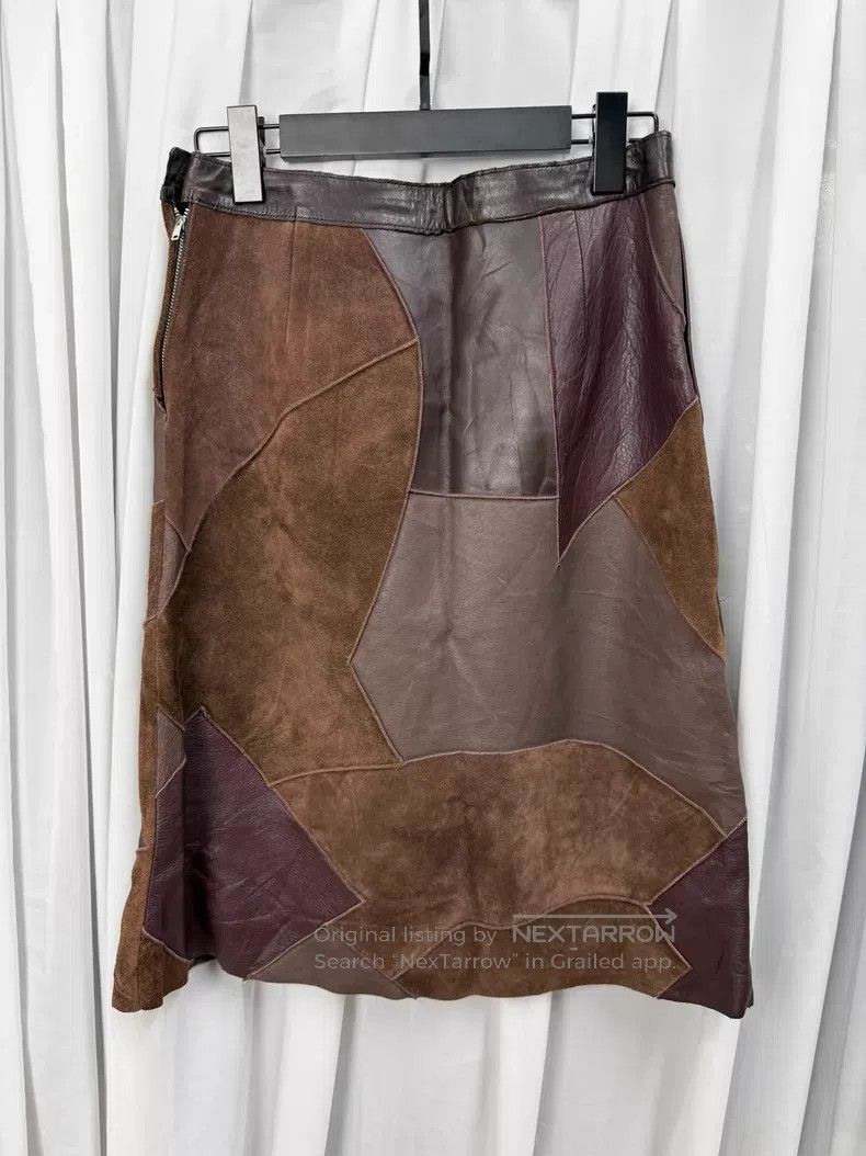 Comme des Garcons Comme des garcons 02AW leather patchwork midi skirt| Size 28" / US 6 / IT 42 - 7 Thumbnail