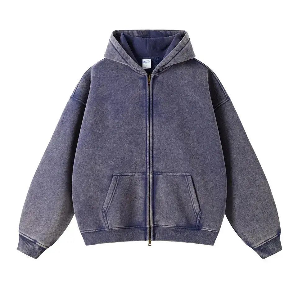 Designer × Japanese Brand Y2K Big Hood Blue Batik Fleece Zippered Hoodie Size US XL / EU 56 / 4 - 1 Thumbnail