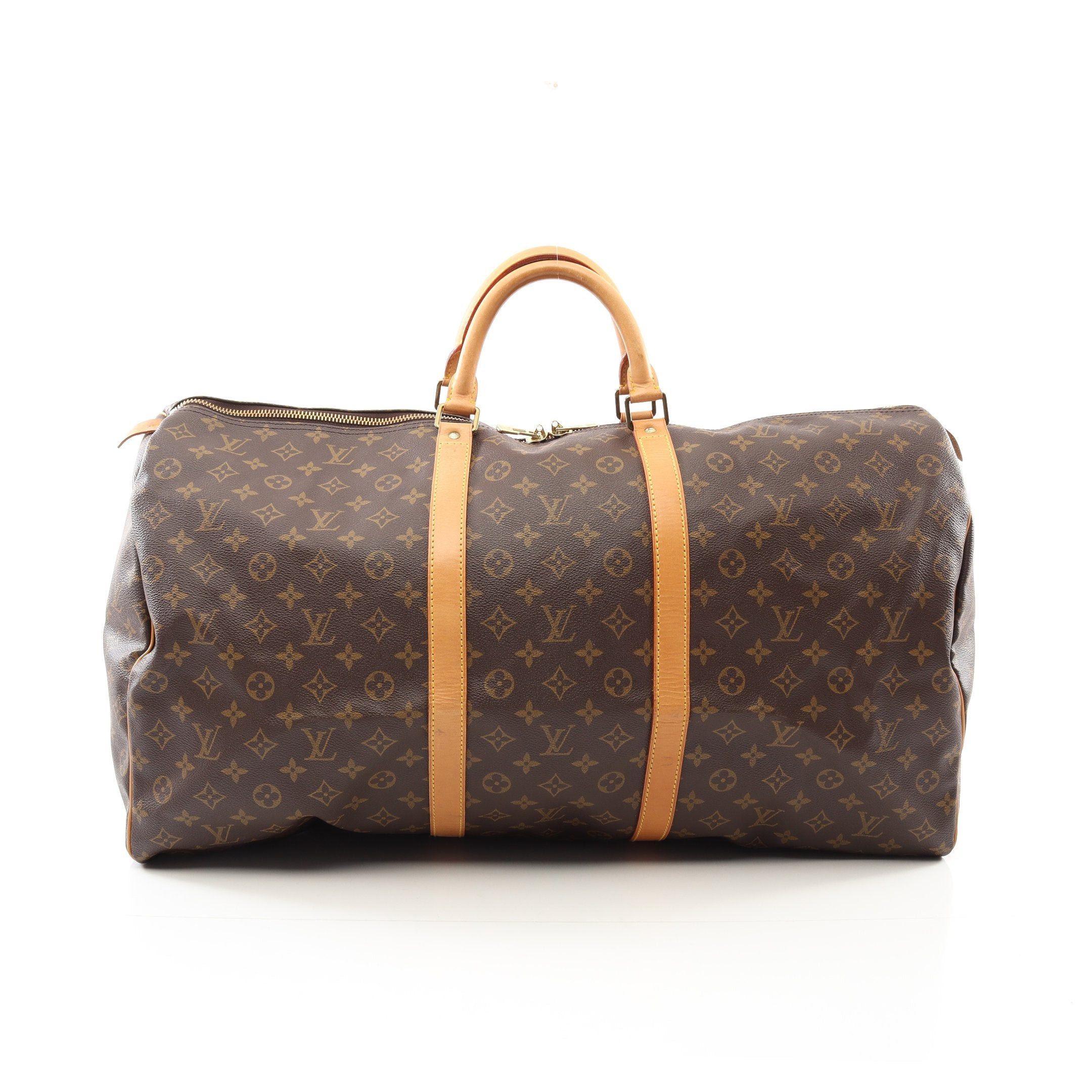 Louis Vuitton Louis Vuitton Keepall 60 Monogram Boston Bag Leather Brown Size ONE SIZE - 1 Thumbnail