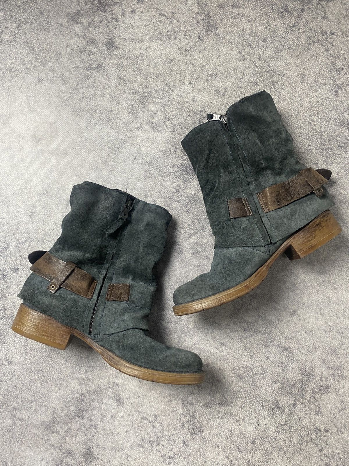 A.S.98 VINTAGE AVANT GARDE GOTHIC SUEDE BLUE BOOTS A.S.98 style Size US 8 / IT 38 - 3 Thumbnail