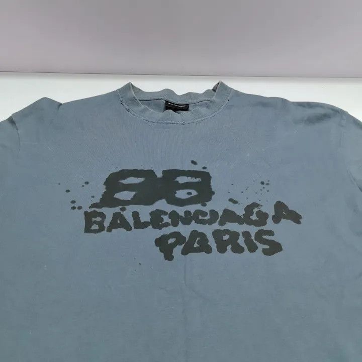 Balenciaga Balenciaga Hand Drawn BB Icon Short Sleeve T-Shirt 0079-250 Size US XS / EU 42 / 0 - 5 Thumbnail