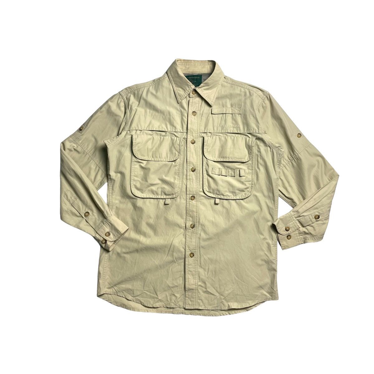 image of Vintage Taras Boulba Nylon Work Shirt Jacket in Cream, Men's (Size Small)