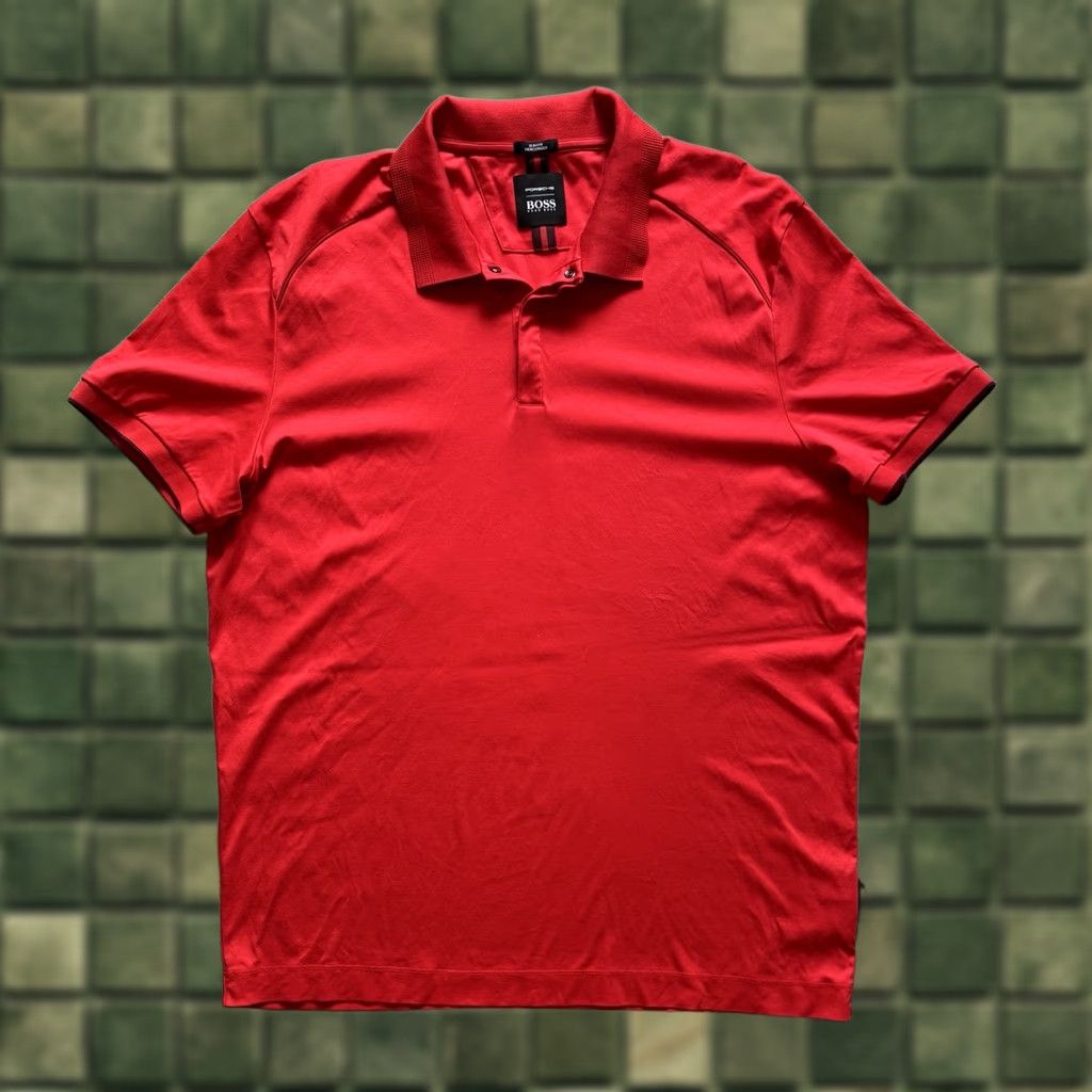 Hugo Boss HUGO BOSS Polo Shirt Men 3XL Red Slim Fit Mercerised Porsche Logo Polo Slimming Logo Red Mens 3XL Size US XXL / EU 58 / 5 - 1 Thumbnail