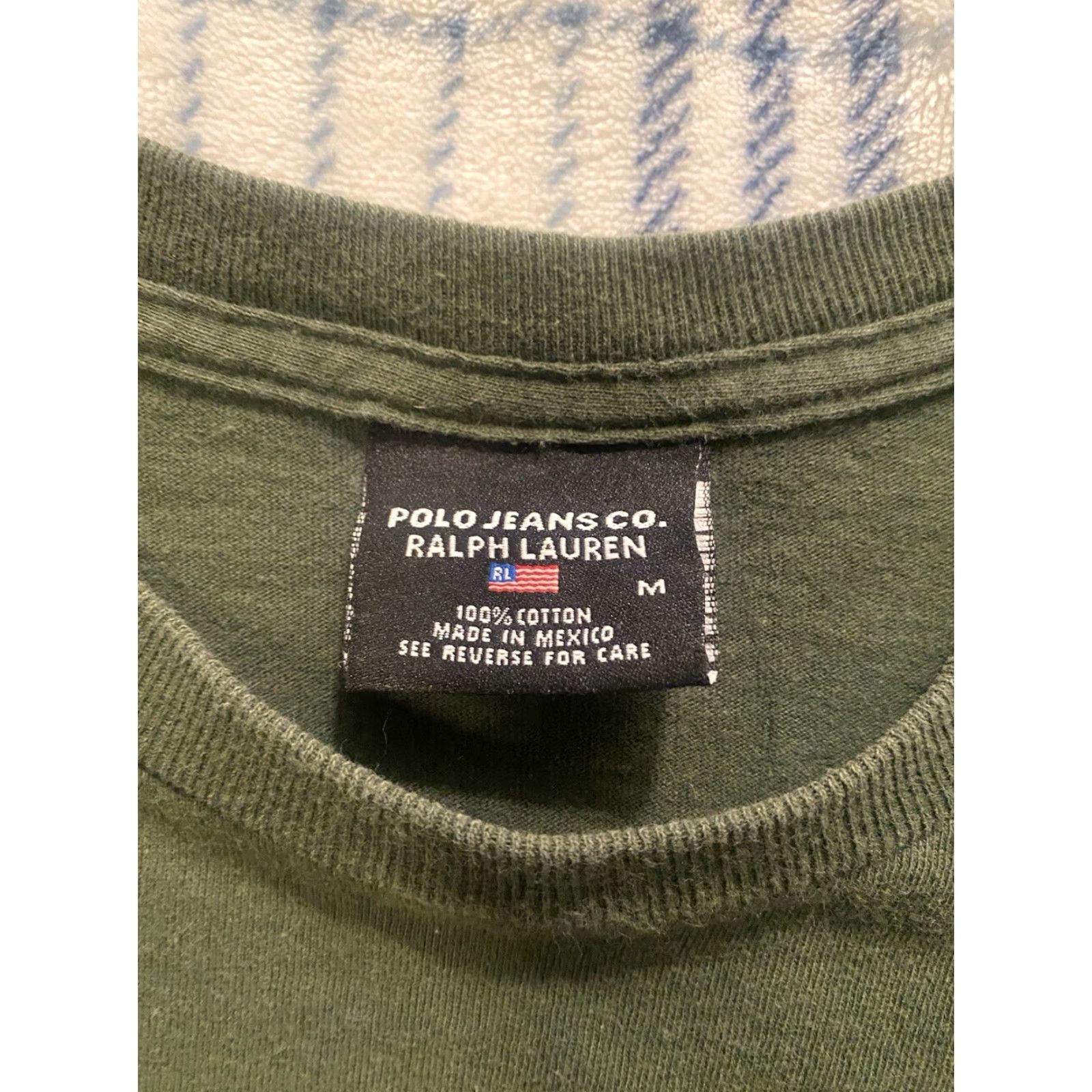 Ralph Lauren VINTAGE Ralph Lauren Polo Jeans Co. T Shirt Flag Green Men’s Medium Shirt Mens Regular 90s 80s Classic Graphic Print Short Sleeve Cotton Size US M / EU 48-50 / 2 - 4 Thumbnail
