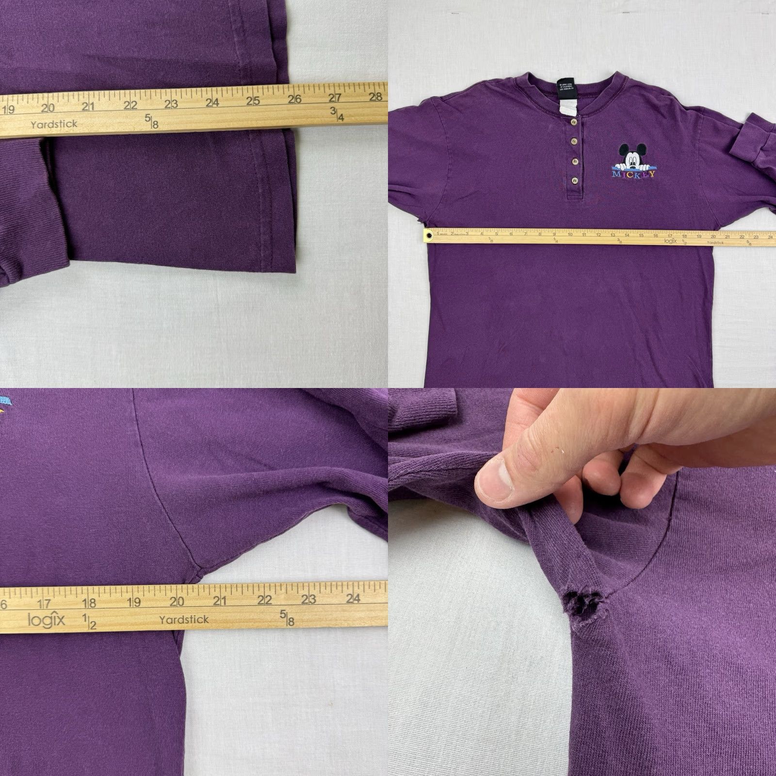 Mickey Unlimited VINTAGE Mickey Mouse Henley Long Sleeve Shirt Adult M Red Embroidered 90s Shirt Mens Size US M / EU 48-50 / 2 - 8 Thumbnail