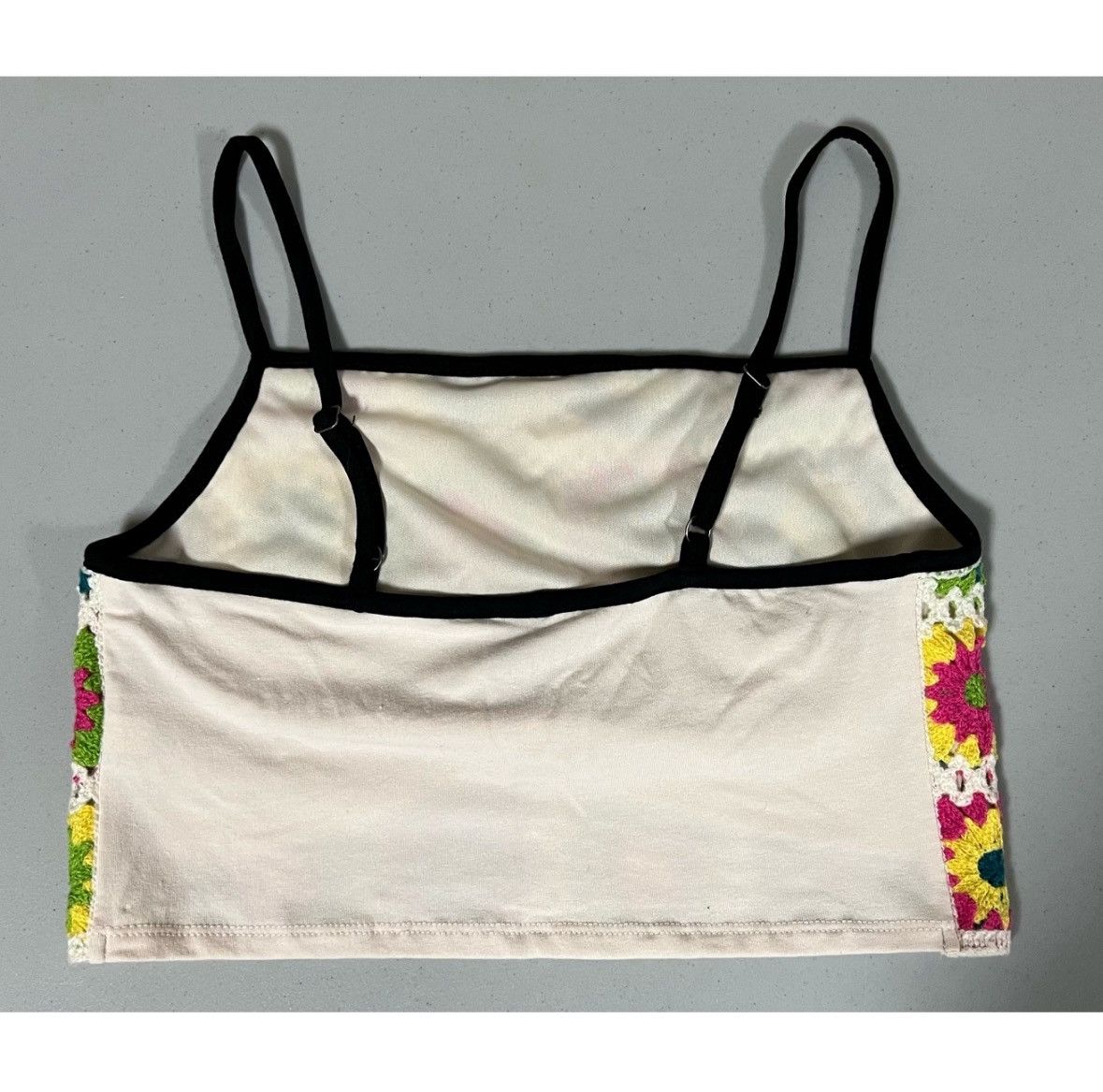 Vintage Pink Crochet Knit Floral Mandala Tank Crop Top Shirt XS 🌼✨ Size XS / US 0-2 / IT 36-38 - 2 Thumbnail