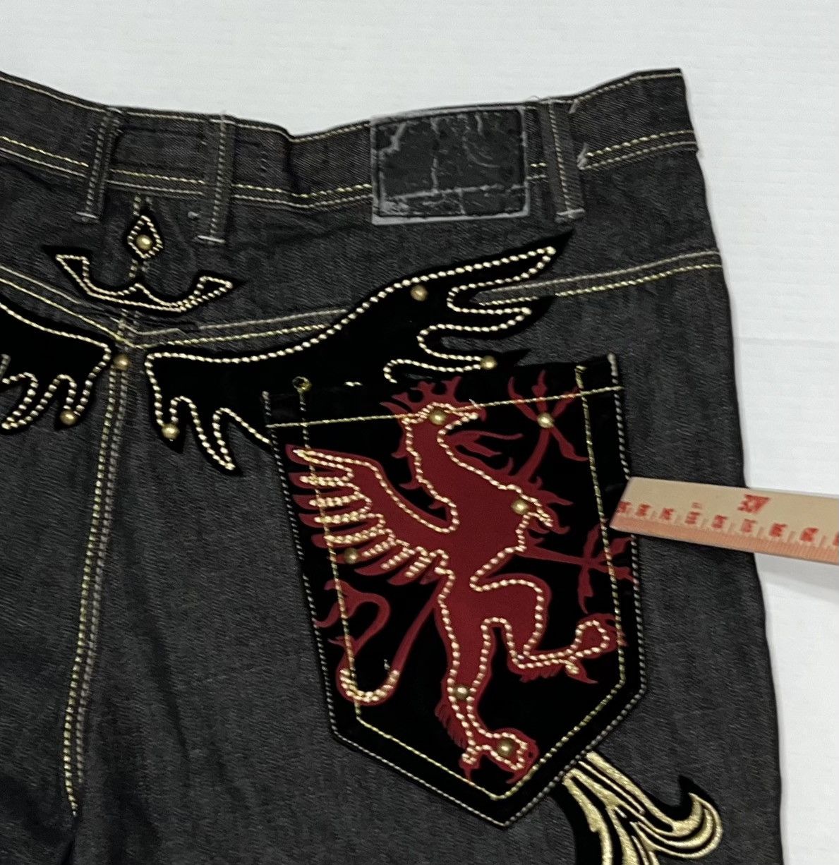 Clench Vintage Clench Jeans Dragon Embroidery 42x32 Baggy Y2k 90s Size US 42 / EU 58 - 14 Thumbnail