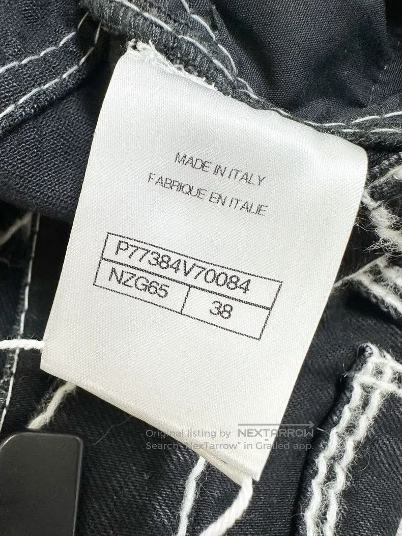 Chanel Chanel Black and white-edged cartoon wide-leg trousers Size 25" / US 0 / IT 36 - 6 Thumbnail