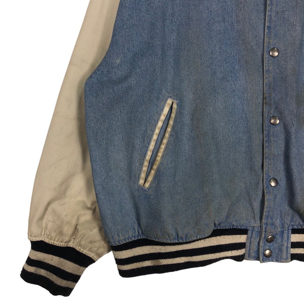 Japanese Brand 🔥Vtg Denim Bomber Jacket Mark Gonzales Big Logo Spell Out Size US M / EU 48-50 / 2 - 4 Thumbnail