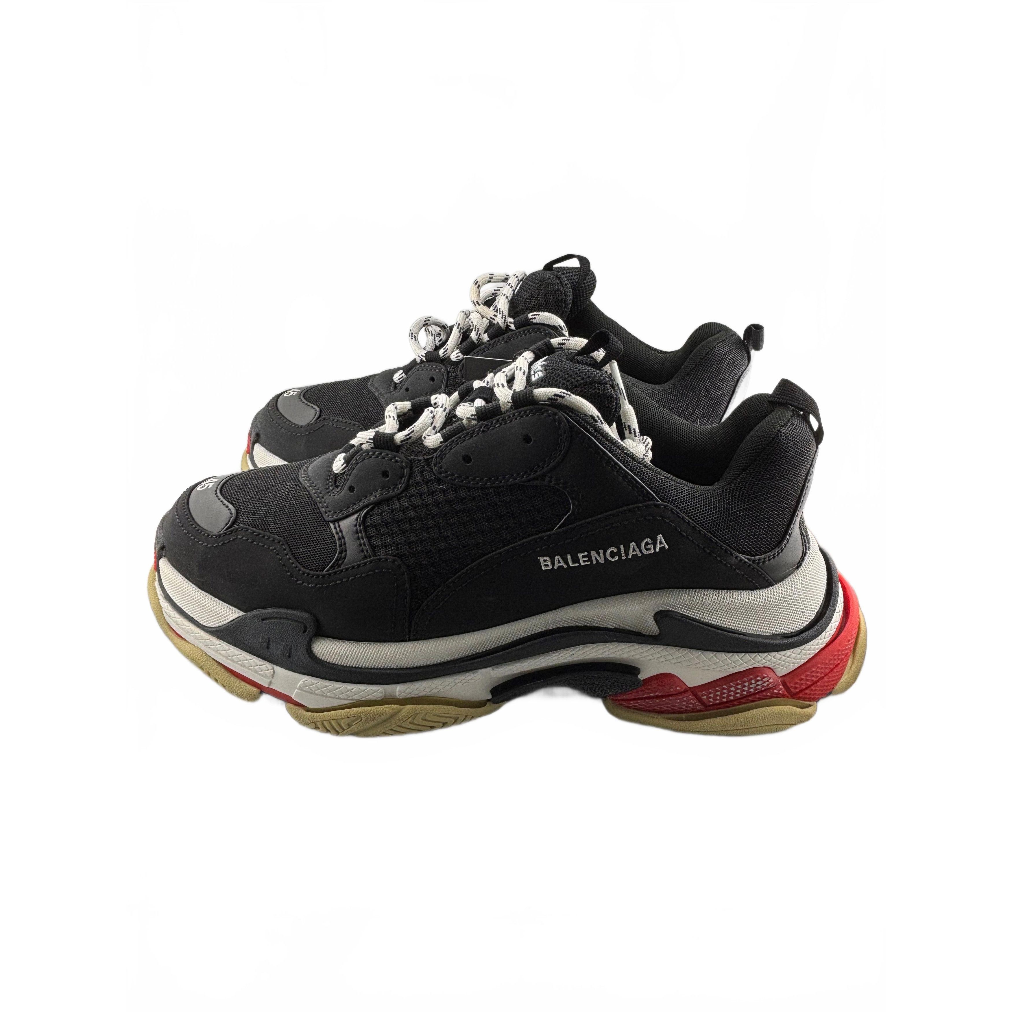 Balenciaga Balenciaga Triple S Black White Red (2018 Reissue) Size US 12 / EU 45 - 5 Thumbnail