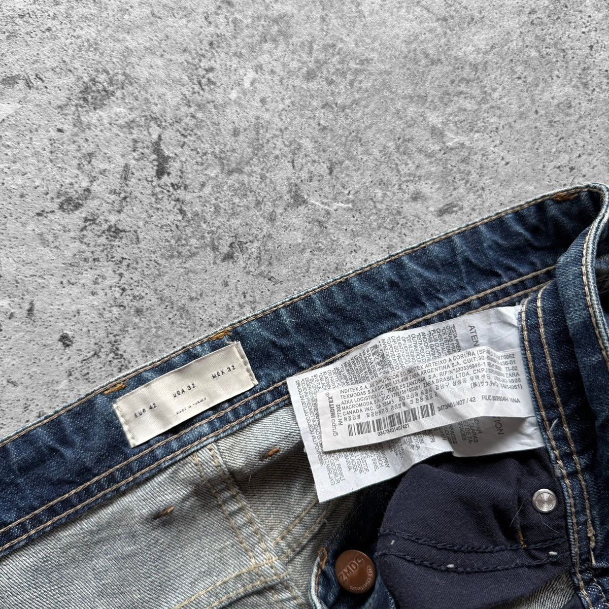 Other × Zara Zara Man Blue Distressed Denim Jeans Button Closure Pockets Size US 32 / EU 48 - 7 Thumbnail