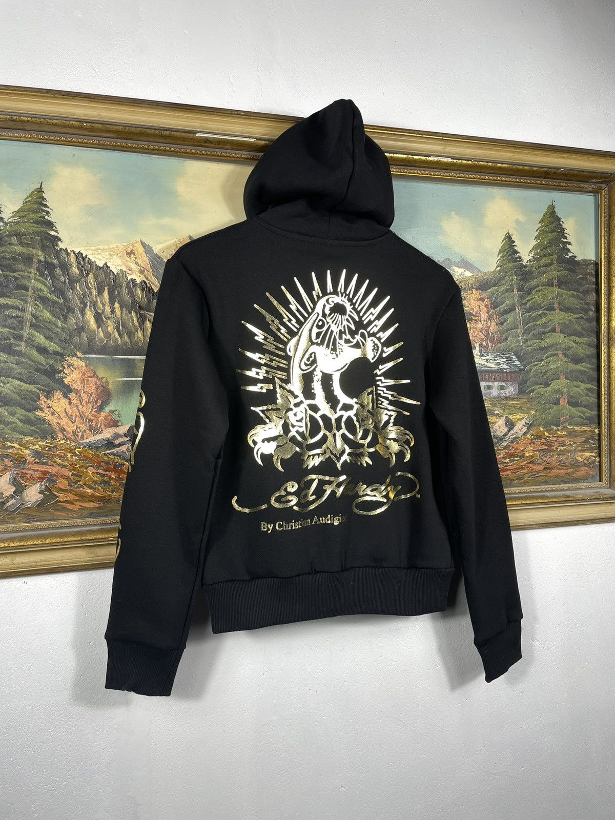 Christian Audigier × Ed Hardy × Vintage Ed Hardy Retro 00s Hoodie Sweatshirt Affliction Grunge Size US XS / EU 42 / 0 - 8 Thumbnail
