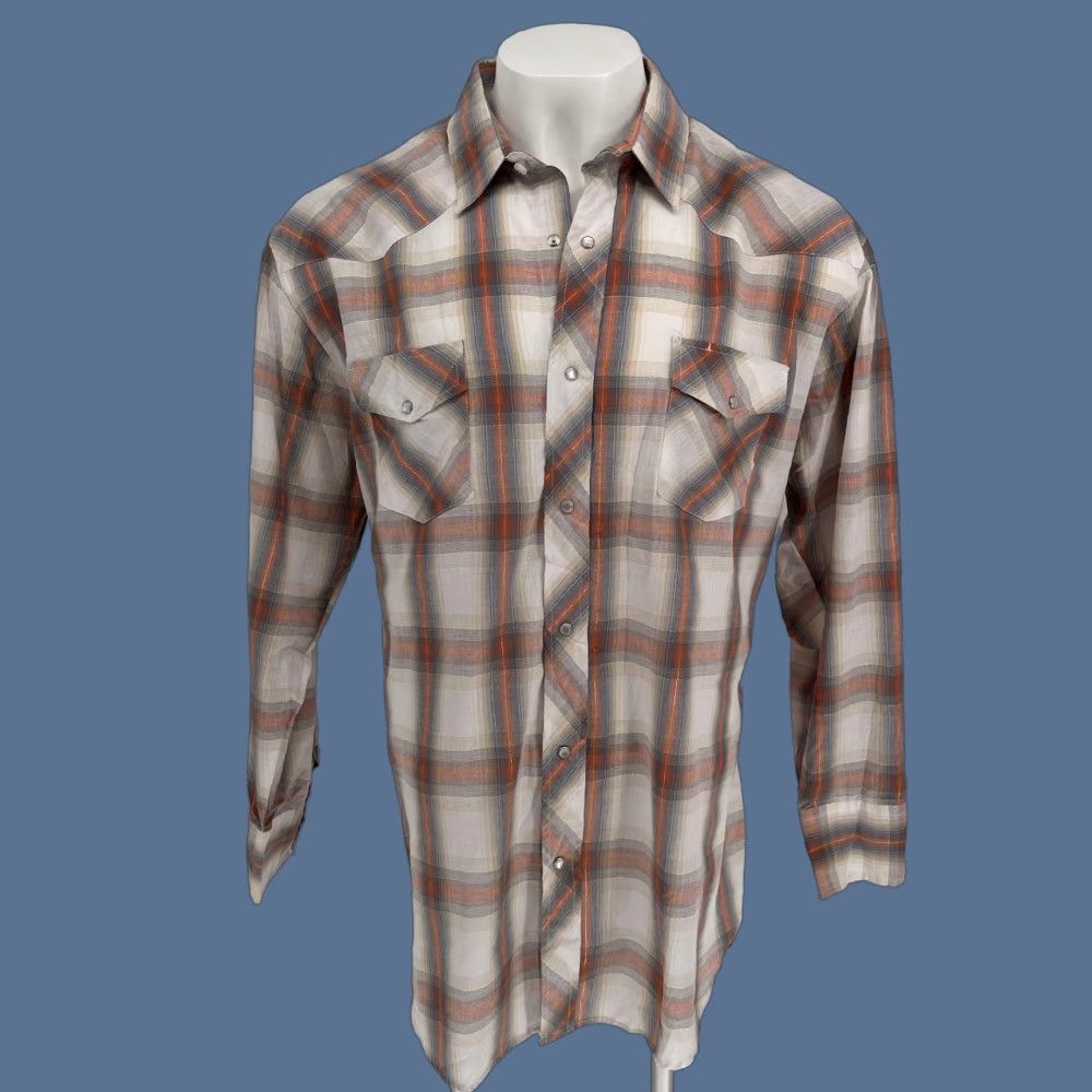 Roper Roper Mens Shirt 3XL Multicolor Plaid Western Pearl Snap Cowboy Long Sleeve Button-Up Shirt Size US XXL / EU 58 / 5 - 1 Thumbnail