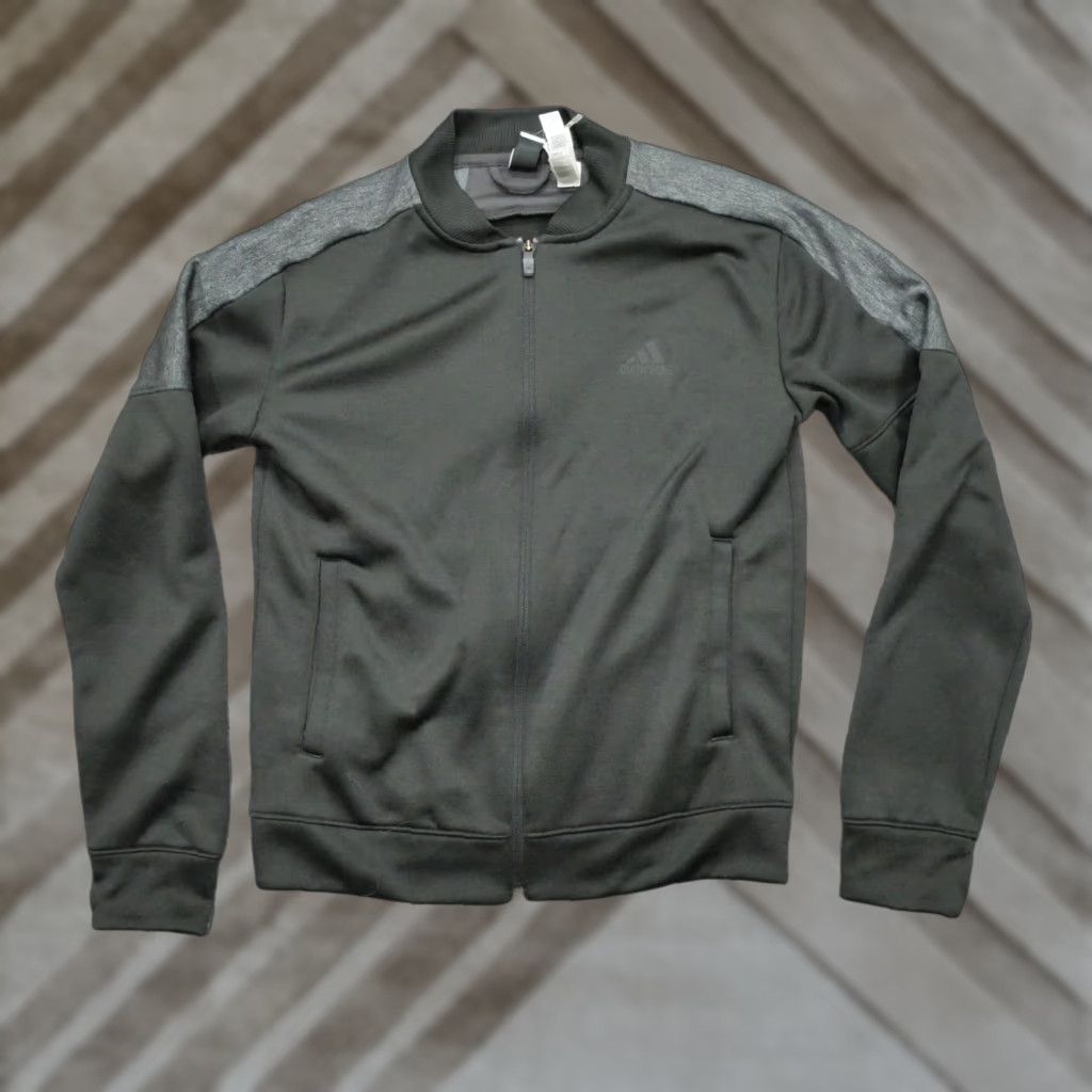 Adidas Jacket Womens S Black Full Zip Bomber Climawarm Track Windbreaker Logo Casual (Size Small)