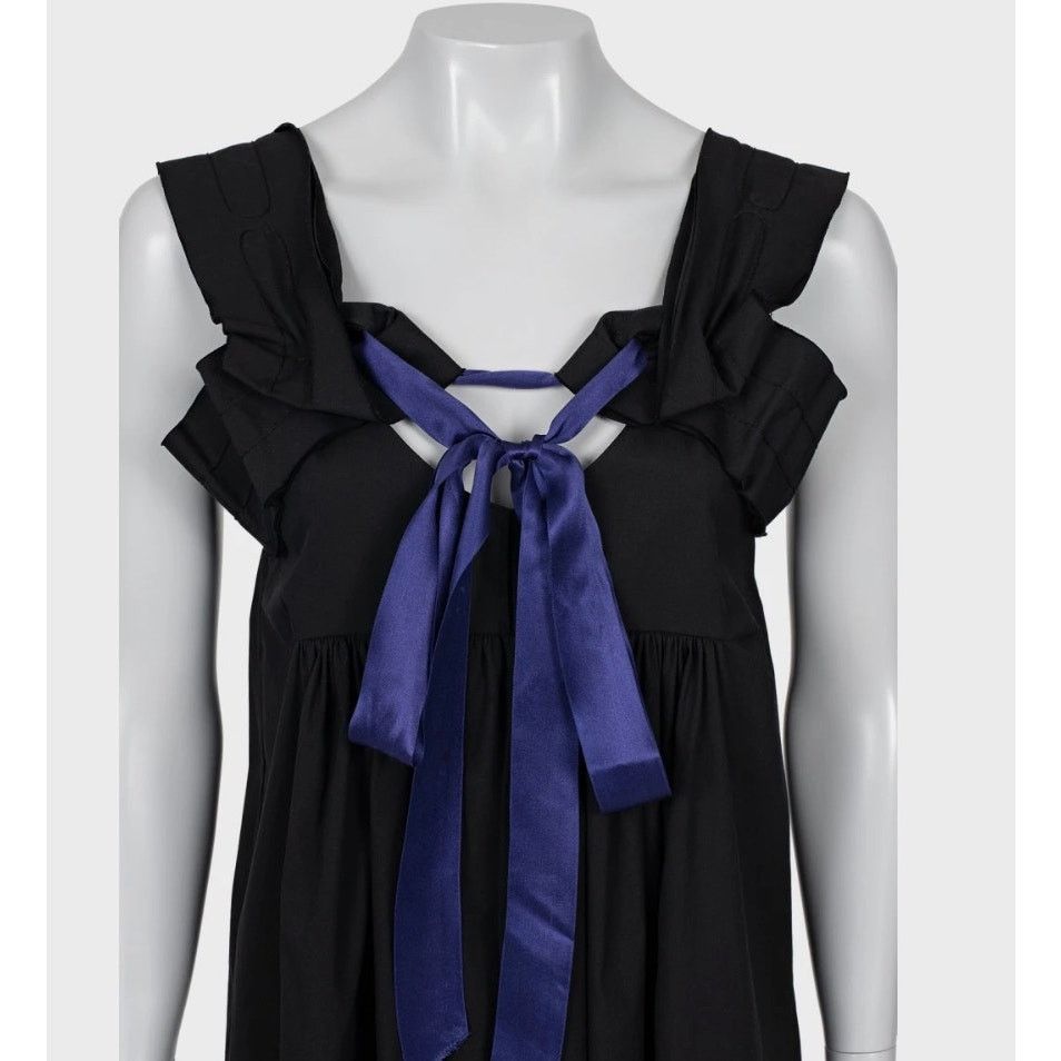 Miu Miu Miu Miu Chic Black Dress with Playful Purple Bow - Size 40/S Size S / US 4 / IT 40 - 4 Thumbnail