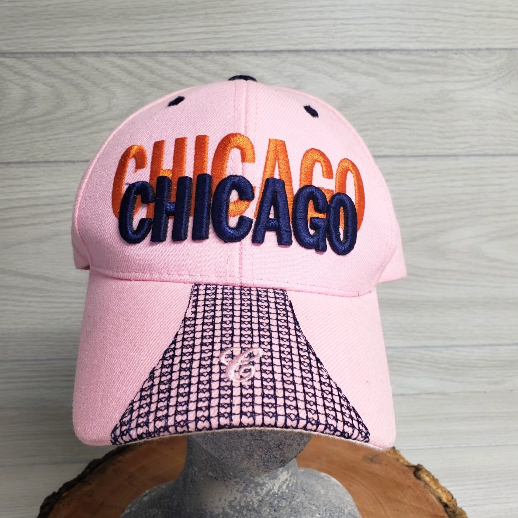 Pinko Chicago Hat Baseball Adult One Size Pink Adjustable Embroidered Cap Men Size ONE SIZE - 3 Thumbnail