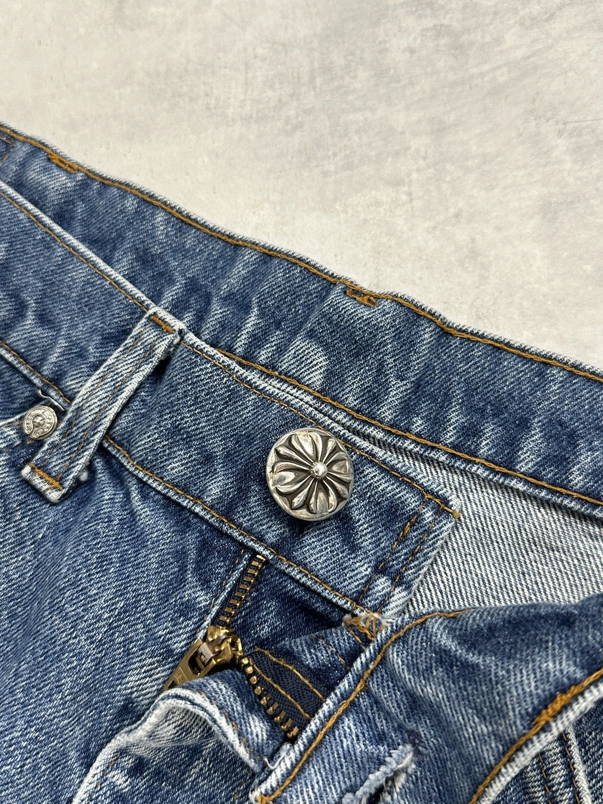 Chrome Hearts Levi's 517 Cross Patch Denim Jeans Grey W33
