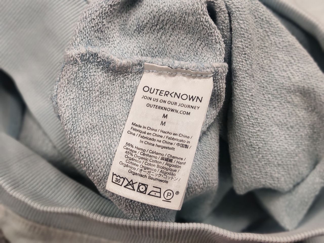 Outerknown Outerknown Sur Sweatshirt Crew Hemp Organic Cotton Blue Size US M / EU 48-50 / 2 - 12 Thumbnail