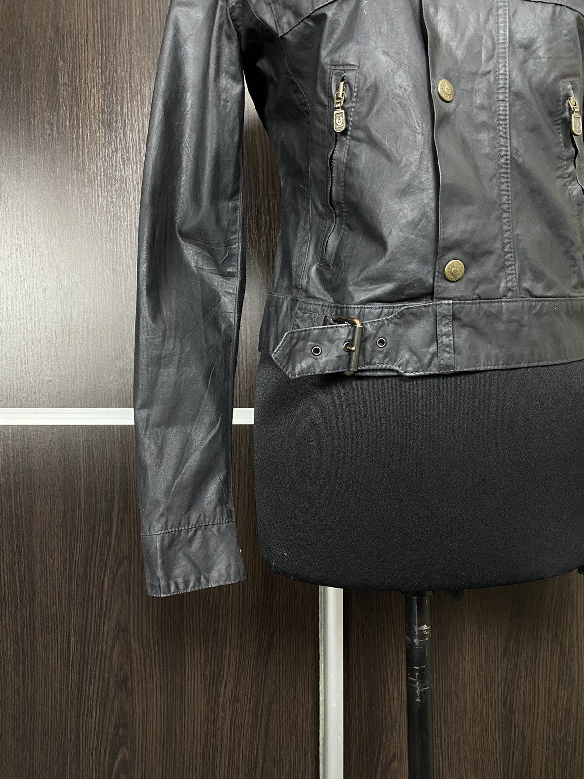 Belstaff Belstaff Gold Rubberized Y2K Belt Biker Jacket Size M / US 6-8 / IT 42-44 - 7 Thumbnail