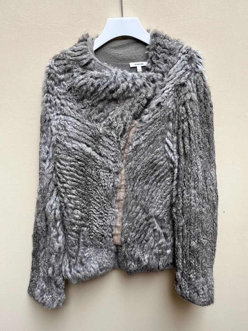 Helmut Lang HELMUT LANG Silver grey rabbit fur overcoat Size M / US 6-8 / IT 42-44 - 6 Thumbnail