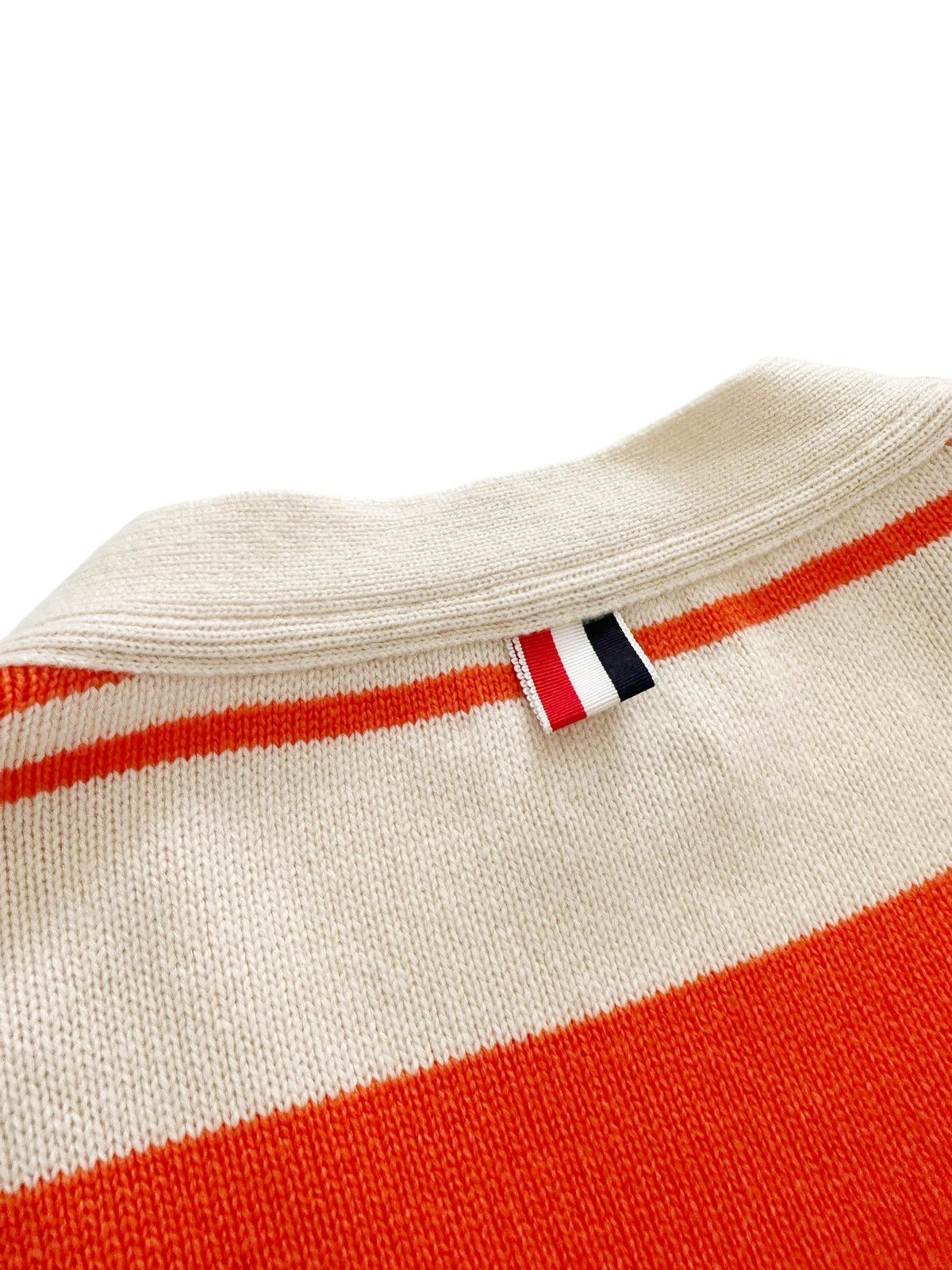 Thom Browne Sz. 0 Oversized Cashmere Orange Striped Cardigan Size US XL / EU 56 / 4 - 6 Thumbnail